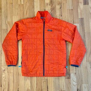 Patagonia Boy's Nano Puff Orange Jacket Size L (12)